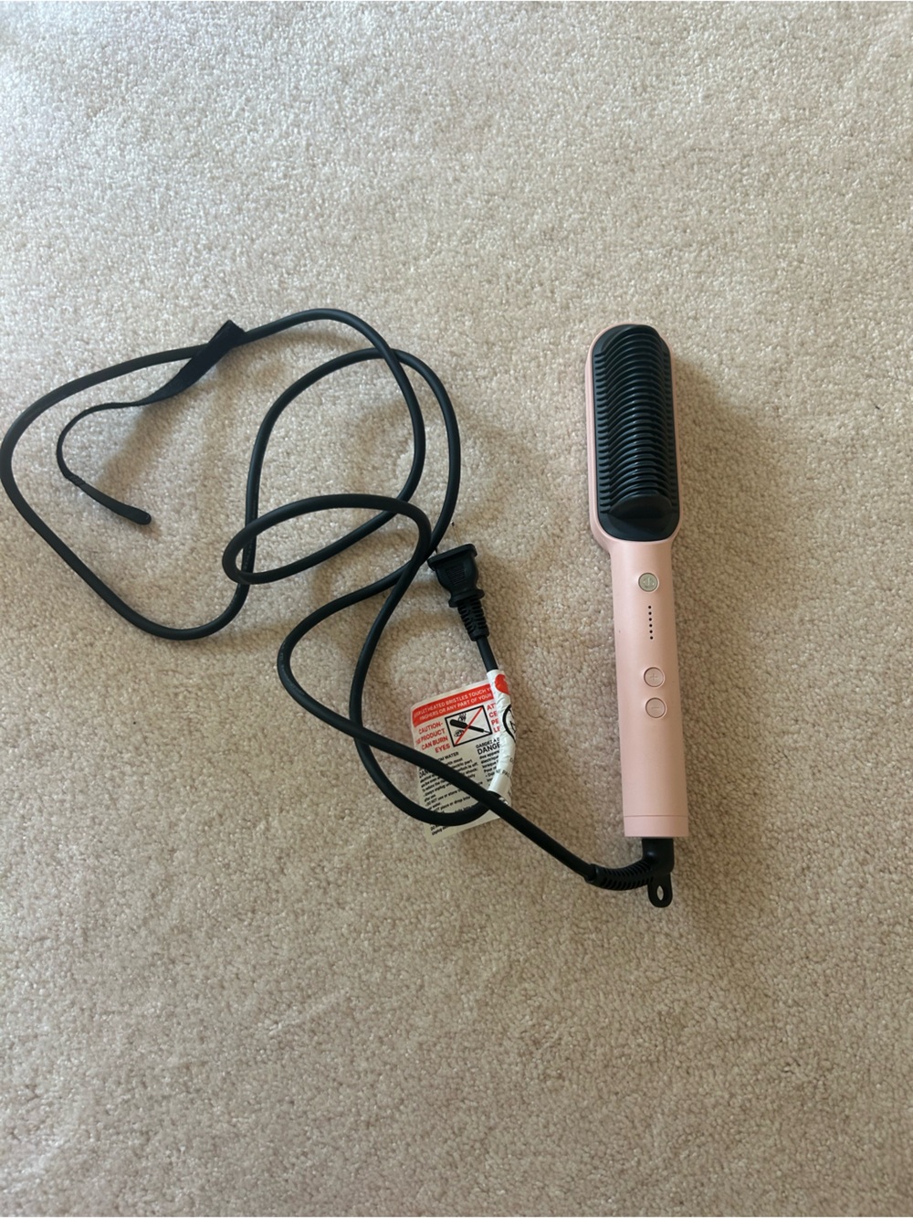 Pink Ceramic Hair Straightening Brush - Corded TYMO